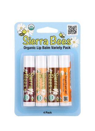 Sierra bees набір органічних бальзамів для губ, 4 штуки по 4,25 г (0,15 унції)1 фото