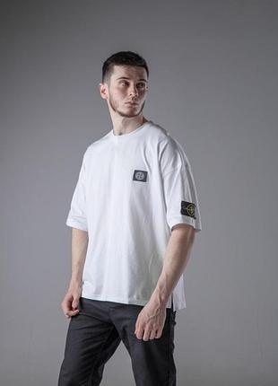 Футболка оверсайз stone island белая