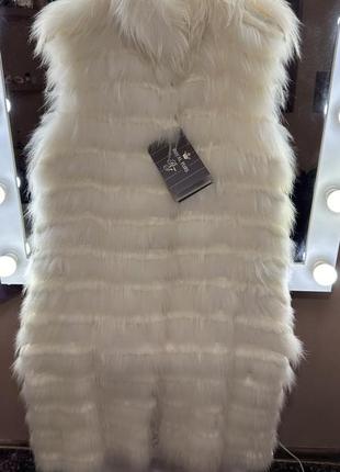 Royal furs итальялия шуба жилетка из полярной лисы4 фото