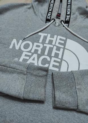 Балахон-кроп the north face, теплая толстовка укороченная с капюшоном8 фото