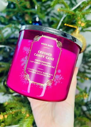 Свічка на 3 гноти crushed candy cane від bath&amp;body works