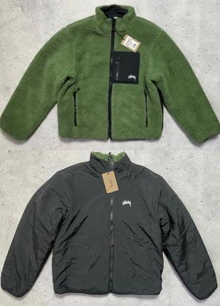 Куртка/шерпа stussy 8 ball двухстороння