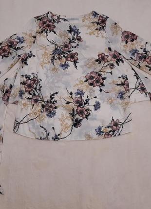 Блуза в цветах с завязками на талии размер 12-14 george2 фото