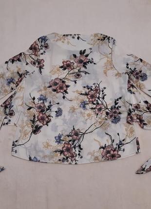 Блуза в цветах с завязками на талии размер 12-14 george3 фото