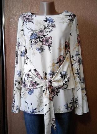 Блуза в цветах с завязками на талии размер 12-14 george5 фото