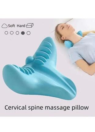 Массажная подушка для снятия боли вытягивания шеи коррекции масаж ортопед плечи массажер релакс1 фото