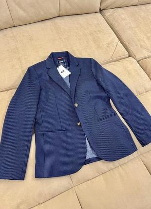 Синий классический пиджак для мальчика на 12 13 14 лет 158 1641 фото