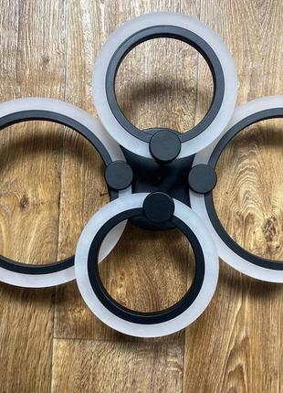 Светодиодная люстра черная 1126/4bk люстра с пультом