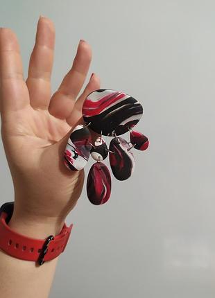 Брошь имитация агата камня