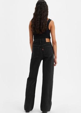 Женские черные джинсы ribcage wide leg levis10 фото