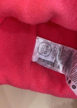 Шапка рожевого кольору на флісі в комплекті з рукавичками. бренд: cool club розмір: 40/42 💰 155 грн.4 фото