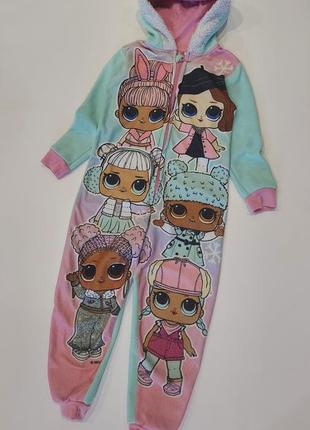 Флисовый комбинезон, пижама, кикуруми с куклами lol 5-7 лет3 фото