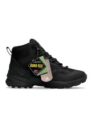 Зимние мужские кроссовки adidas terrrex swift r gore tex fur all black❄️2 фото