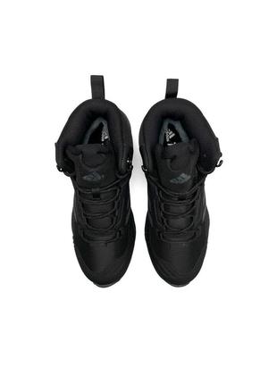 Зимние мужские кроссовки adidas terrrex swift r gore tex fur black grey ❄️7 фото