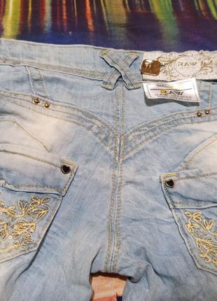 Женские прямого кроя низкая посадка raw denim джинсы брюки штаны с потертостями варенки прямые7 фото