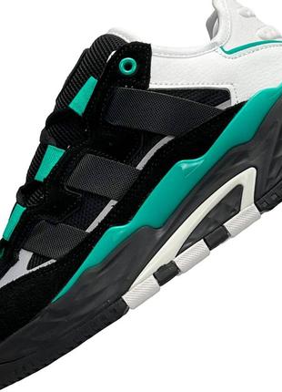 Мужские кроссовки adidas originals niteball black green3 фото