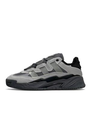 Мужские кроссовки adidas originals niteball gray black1 фото