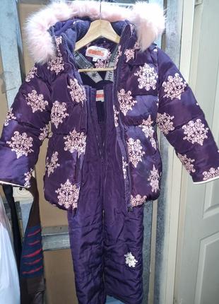 Зимовий костюм  комбінезон доніло 3 4 роки фіолетовий10 фото