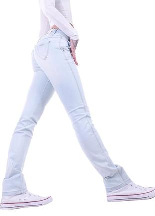 Жіночі джинси прямого крою низькою посадкою штани прямі потерті з паєтками вишивкою брюки р. xs xxs