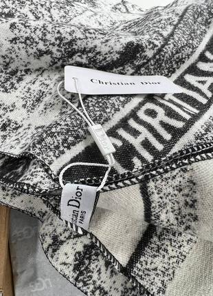 Шарф кашемир шелк серый брендовый в стиле dior3 фото
