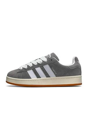 Мужские кроссовки adidas originals campus grey white gum1 фото