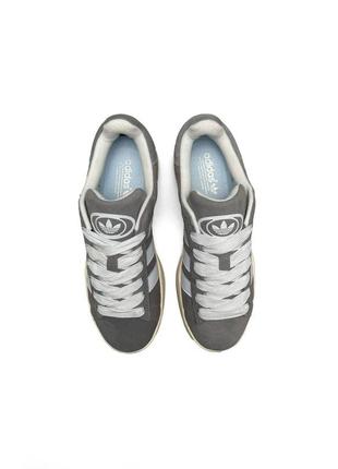 Мужские кроссовки adidas originals campus grey white gum7 фото
