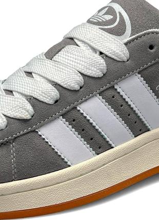 Мужские кроссовки adidas originals campus grey white gum3 фото