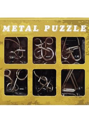 Набір металевих головоломок "metal puzzle" 2116, 6 штук в наборі топ