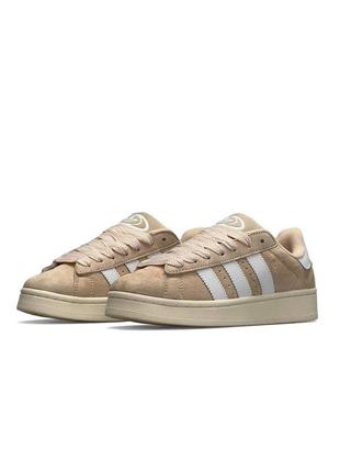 Женские кроссовки adidas originals campus beige white6 фото