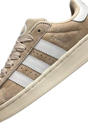 Женские кроссовки adidas originals campus beige white3 фото