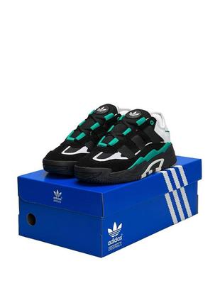 Женские кроссовки adidas originals niteball new black green9 фото