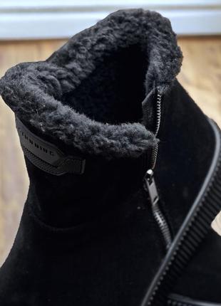 Зимние замшевые угги мужские чёрные утеплённые из натуральной замши на меху, мужская обувь на зиму7 фото