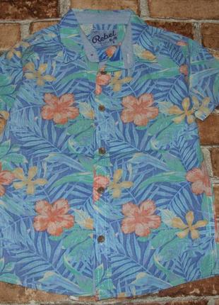 Рубашка тениска мальчику хлопковая  6 - 7 лет