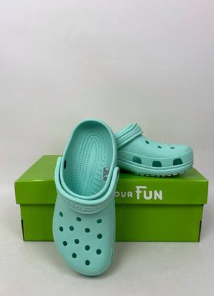 Crocs classic mint женские кроксы сабо