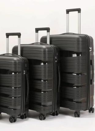 Преміум набір з поліпропілену, валіз, велика валіза, не тріскаються, середня, мала, чемодан большой, маленький, средний, набор чемоданов, полипропилен1 фото