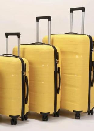 Преміум набір з поліпропілену, валіз, велика валіза, не тріскаються, середня, мала, чемодан большой, маленький, средний, набор чемоданов, полипропилен2 фото