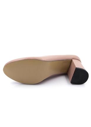 Туфли женские розовые пудра экокожа каблук стойкий демисезон 458884 фото