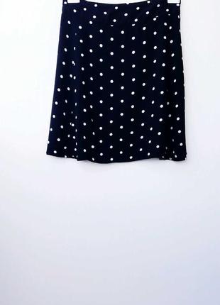 Натуральная юбка в горошек черная юбка в белый горох батал 4xl юбка мини1 фото