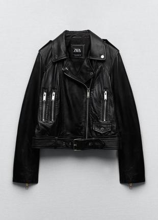 Кожаная косуха zara натуральная кожа кожужаная косуха zara натуральная кожа кожаная куртка zara овечья кожа байкер