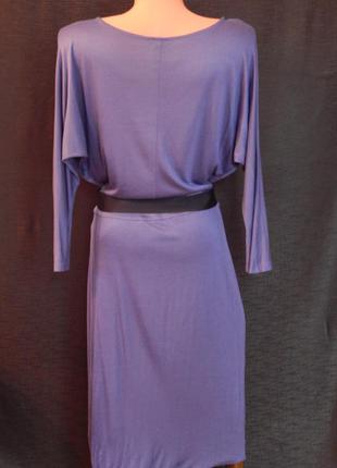 Фиолетовое эффектное вискозное платье от h&m (размер 40)2 фото