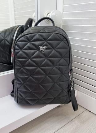 Розпродаж🖤 стильний стьобаний рюкзак з єкошкіри7 фото