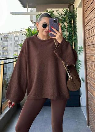Костюм жіночий зимовий теплий светр і легінси термо лосини3 фото
