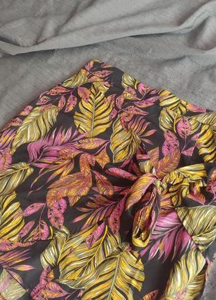 Новая юбка спідниця экзотический asos принт легкая фирменная на запах zara2 фото