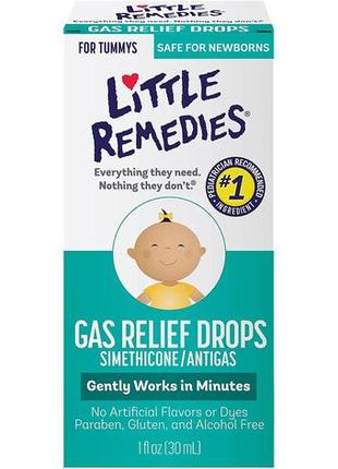 Капли от коликов, симетикон детям с рождения little remedies gas relief drops