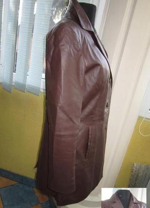 Классная женская кожаная куртка-пальто laura scott. англия. лот 9115 фото