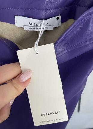 Reserved кожзам костюм фиолетовый юбка куртка5 фото