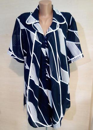 Удлиненная блуза , кофта  большого размера  ,батал, принт  long bao