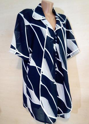 Подовжена блуза , кофта великого розміру ,батал, принт bao long3 фото