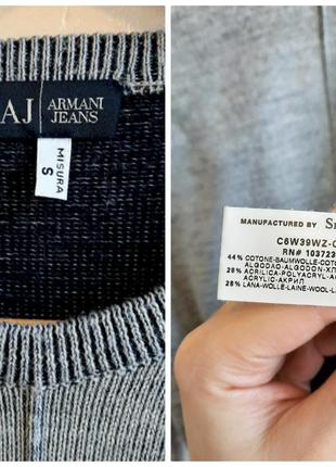 Aj armani jeans  серый джемпер из смеси шерсти и хлопка10 фото