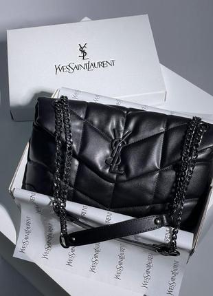 Сумка клатч yves saint laurent puffer small chain bag in quilted lambskin